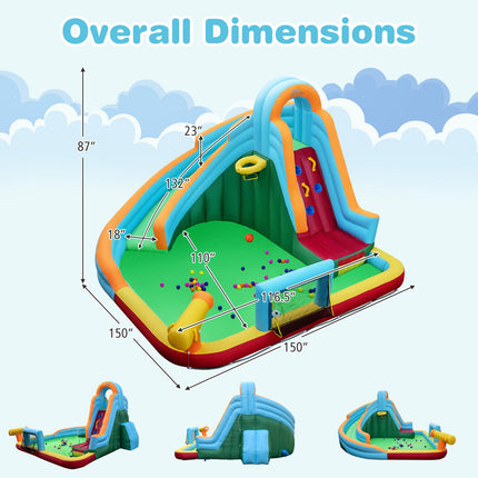 Costzon 6 in 1 Kids Inflatable Water Slide