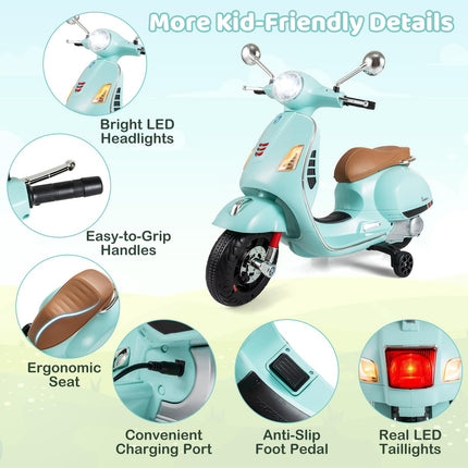 Costzon Toddler Motorcycle 12V Licensed Vespa Ride on Motorcycle