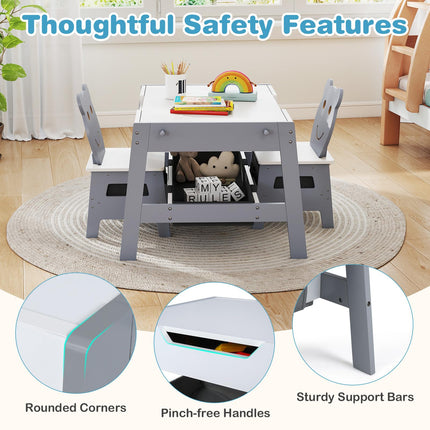 Costzon Kids Table and Chairs Multifunctional Art Desk Set (27.5” x 24” x 18”)