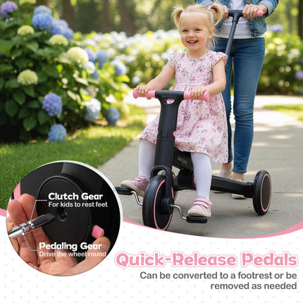 Costzon Toddler Tricycle Handle Adjustable Seat Removable Pedal & EVA Foam Wheels