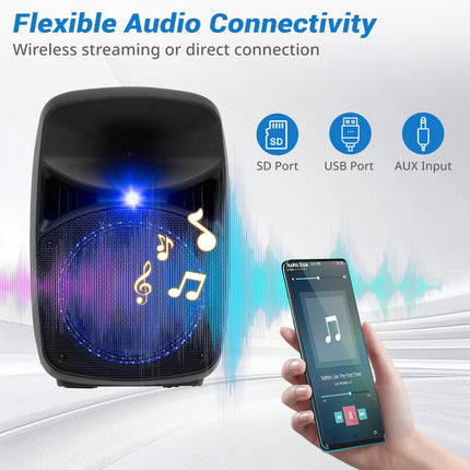 Costzon Portable 10" Bluetooth PA Speaker Set with Dual Speakers