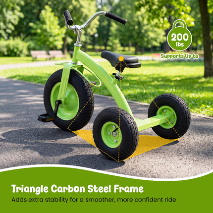 Costzon 15-Inch Front Wheel Trike with Carbon Steel Frame