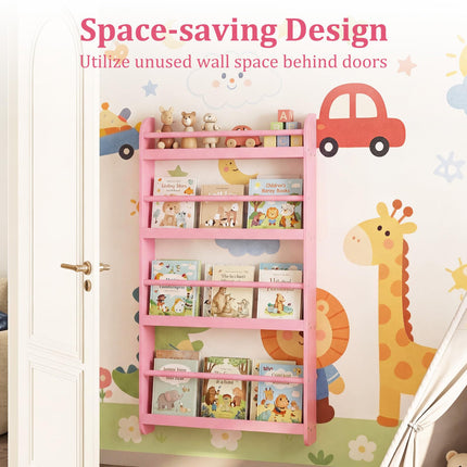 Costzon 4-Tier Wall Mounted Book Shelf for Toys & Books