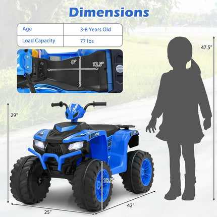 Coszton ATV for Kids, 24V Battery Powered Electric ATV Quad, Kids Ride-On ATV Kids 4-Wheeler for 3-8 Boys & Girls