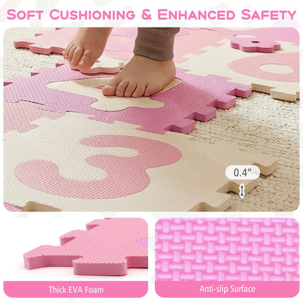 Costzon Kids Foam Puzzle Floor Mat 9 Tiles Baby Comfortable Tummy Time Mat