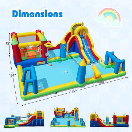BOUNTECH 9-in-1 Inflatable Water Slide