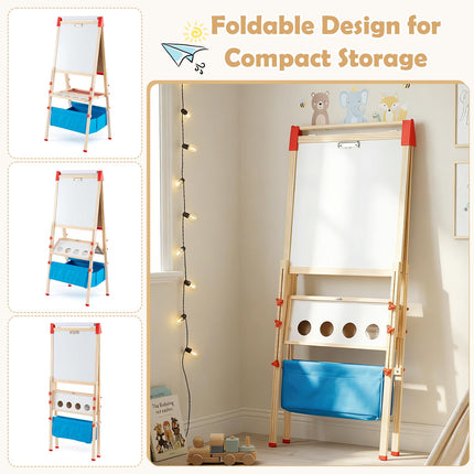 Costzon Kids Easel Adjustable Foldable Double-Sided Easel