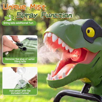 Costzon Dinosaur Kids Pedal Car with Lights Mist Spray Roar Sound