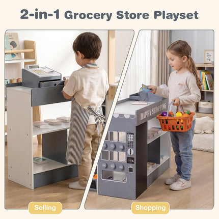 Costzon Kids Grocery Store Playset Wooden Play Store