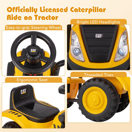 Costzon Kids Ride on Tractor, 2-IN-1 Licensed Caterpillar Ride on Push Car, Foot-to-Floor Walking Toy, Sliding Car for Toddler