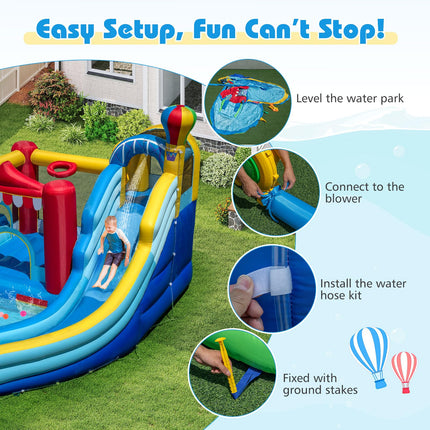 Costzon Inflatable 8-in-1 Amusement Park Water Park