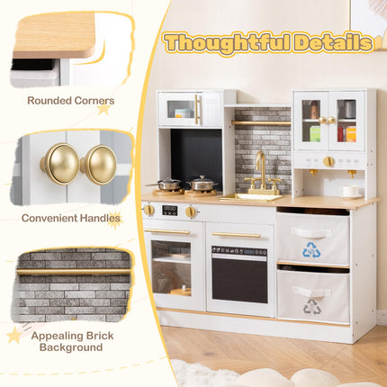Costzon Kids Kitchen Playset Montessori Toddler Play Kitchen for Kids 3+ Years