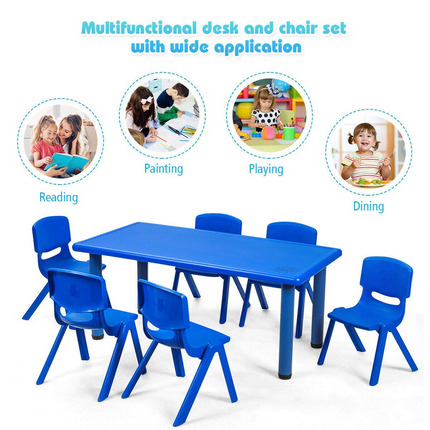 Costzon Plastic Stackable School Chairs, Kids Learning Chairs with 11 inch Seat Height