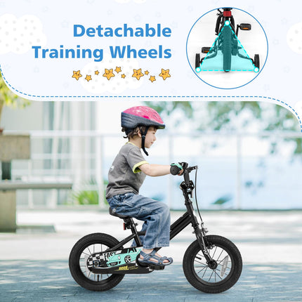 Costzon 12 14 16 18 Inches Car Pattern Sporty Bicycle with Removable Training Wheels