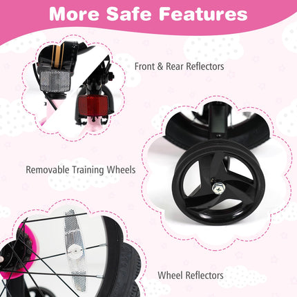 Kids Bike for 3-7 Years Old Boys and Girls 12/14/16-Inch Children Bicycle with Removable Training Wheels