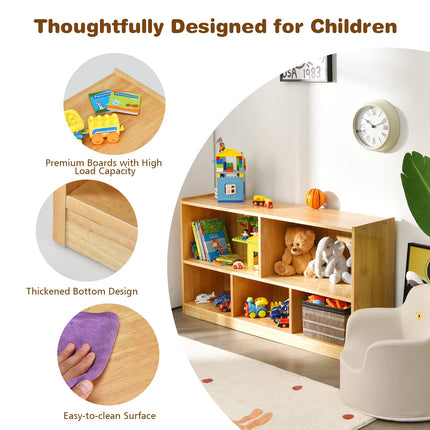 Costzon 2-Shelf Bookcase for Kids, School Classroom Wooden Storage Cabinet for Organizing Books Toys