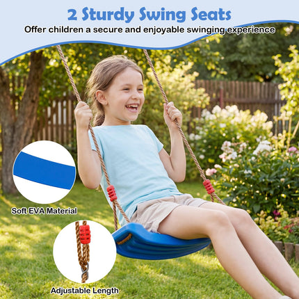 Costzon 5-in-1 Kids Swing Set with Trampoline