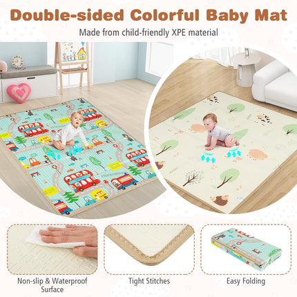 Costzon Large Baby Playpen with Mat for Indoor Outdoor