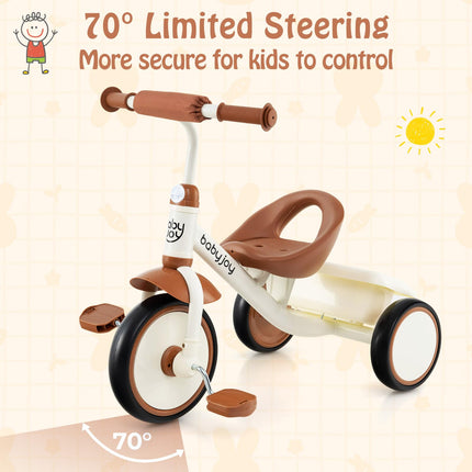BABY JOY Toddler Tricycle, Kids Trike with Adjustable Seat and Storage Basket for Boys Girls Indoor and Outdoor Riding