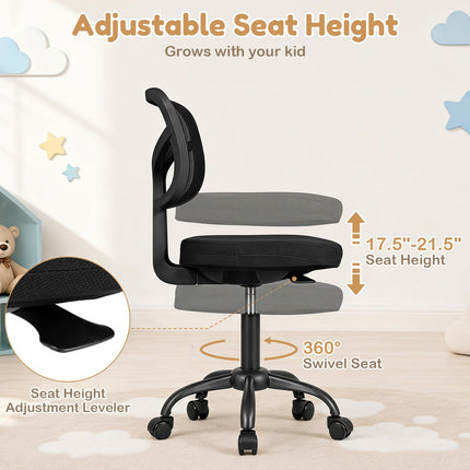 Costzon Kids Desk Chair with Adjustable Height | Children Study Chair w/ Wheels & Ergonomic Backrest
