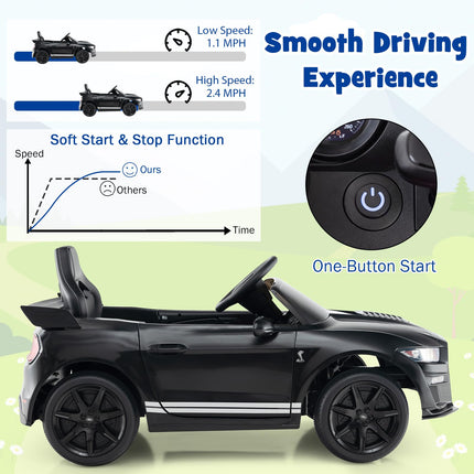 Costzon 12V Kids Ride on Car, Licensed Ford Mustang Shelby GT500 Electric Vehicle w/Remote Control