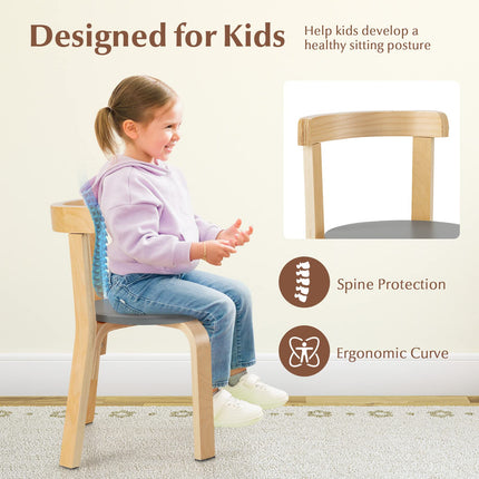 Costzon Kids Table and Chair Set, 5-Piece Wooden Activity Table w/ 4 Chairs
