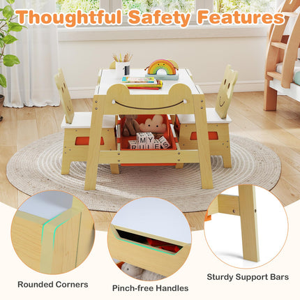 Costzon Kids Table and Chairs Multifunctional Art Desk Set (27.5” x 24” x 20”)