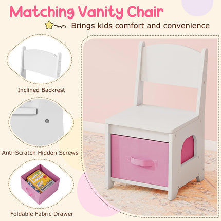 Costzon Toddler Makeup Vanity Desk Dressing Table