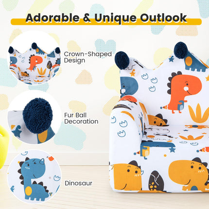 Costzon Kids Sofa, Foam Filled Armchair with Padded Pillow, Upholstered Sofa Chair