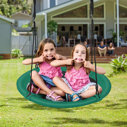 Costzon 40" Saucer Tree Swing for Kids, Flying Saucer Swing with 2 Carabiners, Adjustable Ropes, Waterproof 900D Oxford Cloth, Round Swing
