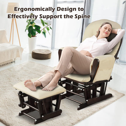 Glider and Ottoman Set with Storage Pocket