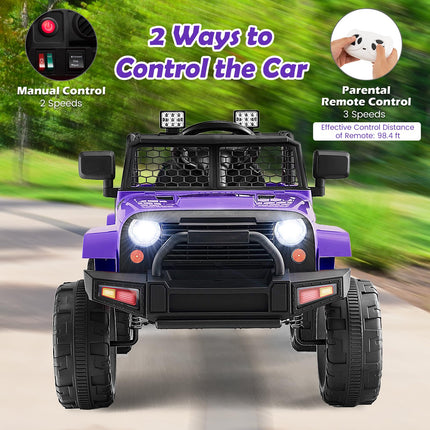Costzon Ride on Car, 12V Battery Powered Truck Vehicle with Remote Control, Electric Car for Kids
