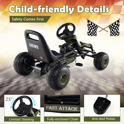 Costzon Kids Pedal Go Kart 4-Wheel Ride On Toy