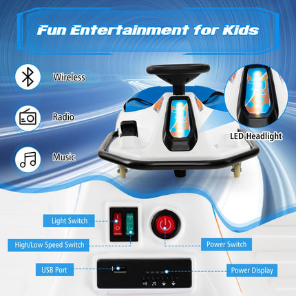 Costzon Electric Drifting Go Kart for Kids 24V Kids Ride On Drift Car