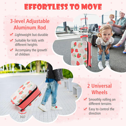 BABY JOY Kids Luggage, 20” Foldable Children Trolley Kids Carry On Luggage with Wheels
