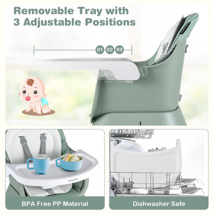 BABY JOY Baby High Chair 8 in 1 Convertible Highchair
