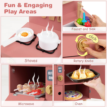 Costzon  Little Chef Pretend Play Kitchen w/Stoves for Kids 3+ Years Old