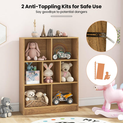 Costzon Montessori Shelf, 7-Section Toy Storage Organizer for Books Toys