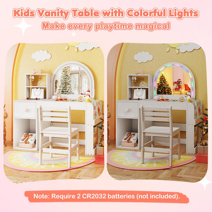 Costzon Kids Vanity Table and Chair Set