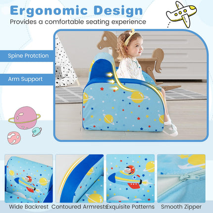 Costzon Kids Couch, 3 in 1 Convertible Flip Open Children's Sofa, Toddler Armrest Chair Bed for Nap, Fold Out Lounger Kids Sofa, Gift for Children