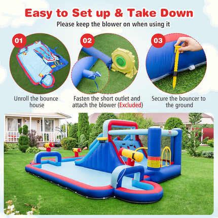 BOUNTECH Inflatable Water Slide, Waterslide Park Bounce House for Outdoor