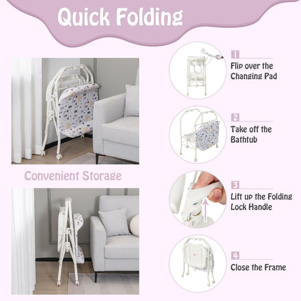 Baby Bathtub with Changing Table - Costzon