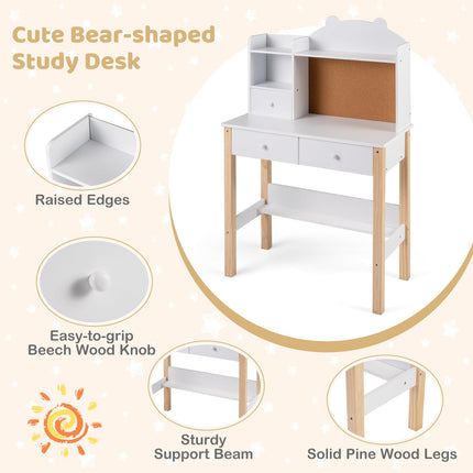 Costzon Kids Desk and Chair Set Wooden Study Writing Table