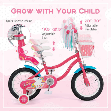 BABY JOY Kids Bike,  95% Pre-Assembled Girls Bike for 3-8 Years Old