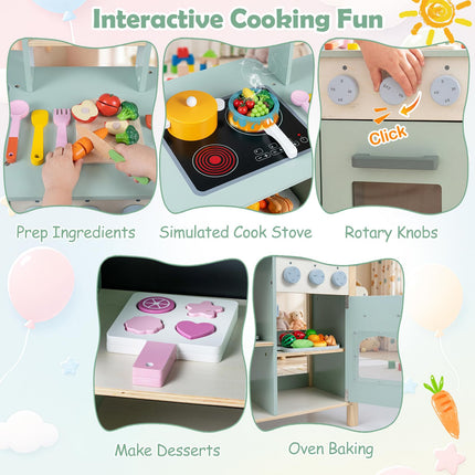 Costzon Play Kitchen for Kids | Rolling Chef Grocery Store Pretend Play Set for Girls Boys 3+