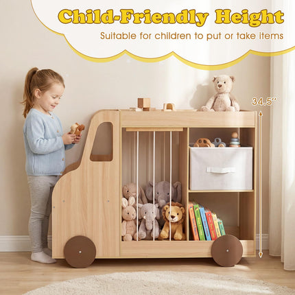 Costzon Toy Storage Organizer with Stuffed Animal Storage | Kids Bookshelf w/Open Shelves