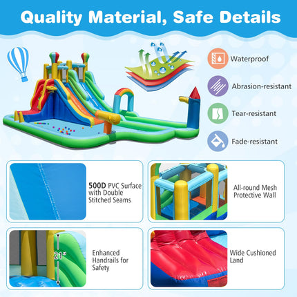 Costzon Inflatable Dual Slides Kids Water Slide Park