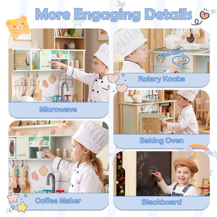Costzon Kids Play Kitchen Toddler Toy Kitchen Set