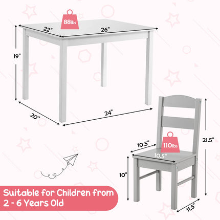 Costzon Kids Table and Chair Set 5 Piece Wood Activity & Chairs for Arts