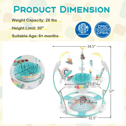BABY JOY Baby Jumpers and Bouncers, Infant Activity Center with Music Lights Sounds, 360° Rotating Seat and 5 Adjustable Heights
